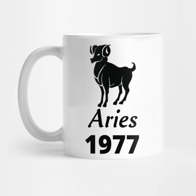 Black Aries Zodiac 1977 by Down Home Tees